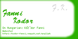 fanni kodor business card